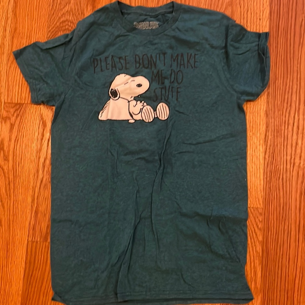 Teal “Peanuts” Tshirt